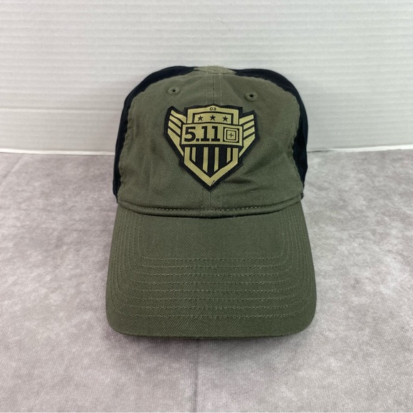 5.11 Tactical Hat Adult Olive Green 192 Tundra Logo Hiking Outdoors Dad Cap - Picture 5 of 16